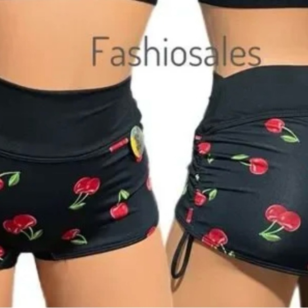 Pink Victoria secret cherry-print shorts